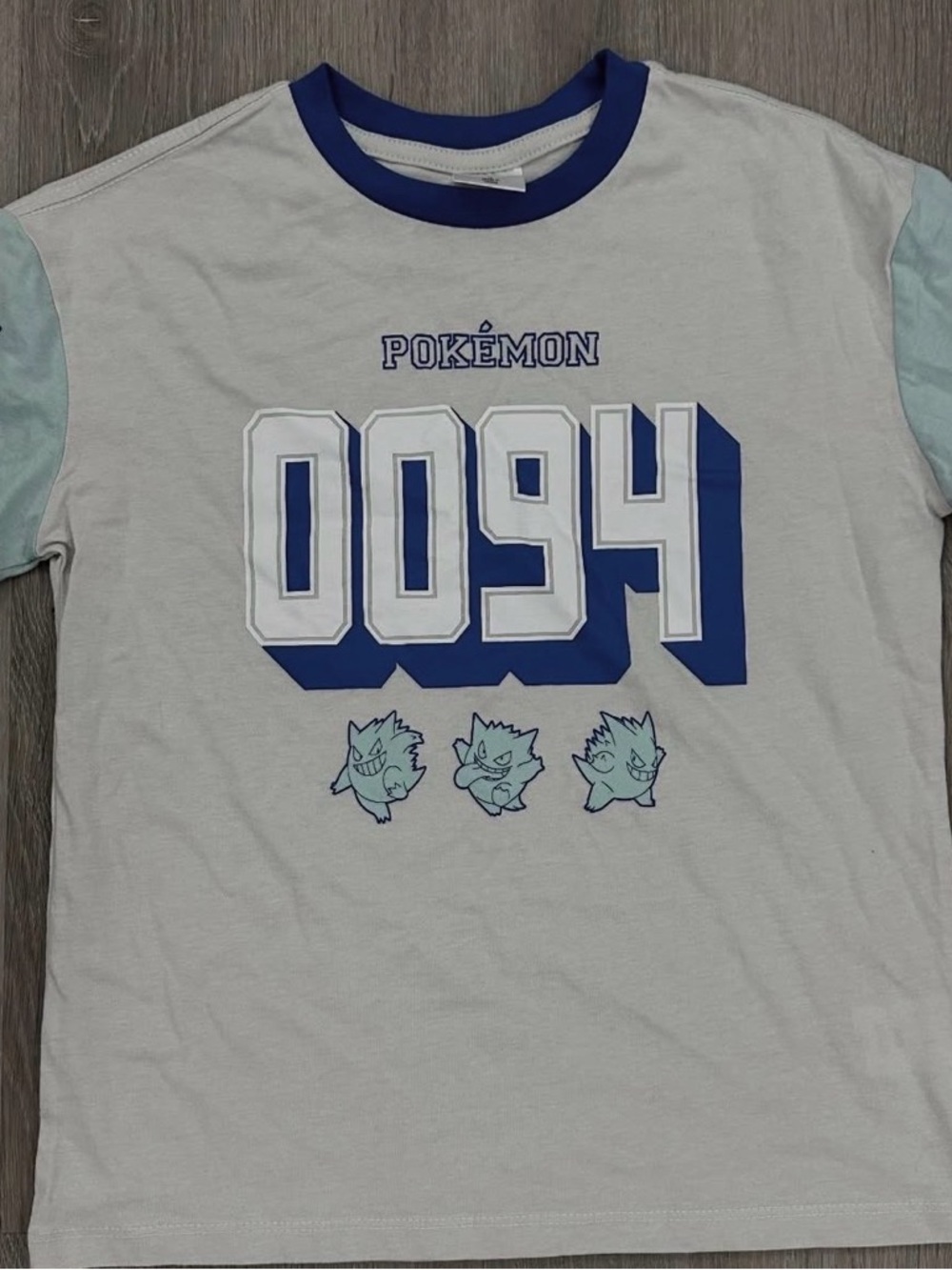 Pokemon White Tee with Blue Number Graphic